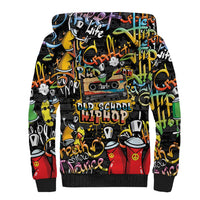Raised On Hip Hop Sherpa Hoodie Graffiti Art Style - Wonder Print Shop
