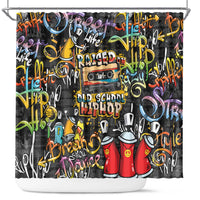 Raised On Hip Hop Shower Curtain Graffiti Art Style - Wonder Print Shop