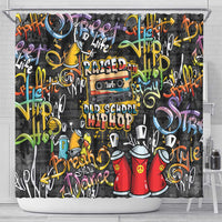 Raised On Hip Hop Shower Curtain Graffiti Art Style - Wonder Print Shop