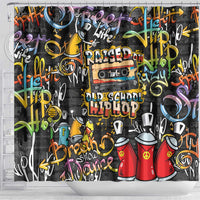 Raised On Hip Hop Shower Curtain Graffiti Art Style - Wonder Print Shop