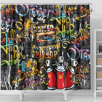 Raised On Hip Hop Shower Curtain Graffiti Art Style - Wonder Print Shop