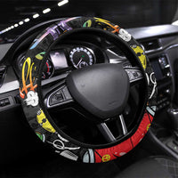 Raised On Hip Hop Steering Wheel Cover Graffiti Art Style - Wonder Print Shop