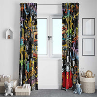 Raised On Hip Hop Window Curtain Graffiti Art Style - Wonder Print Shop