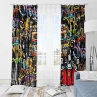 Raised On Hip Hop Window Curtain Graffiti Art Style - Wonder Print Shop