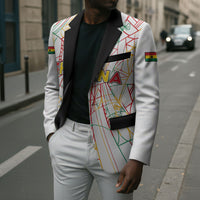 Custom Ghana Football 2026 Blazer Black Stars Never Fall White Version