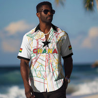 Custom Ghana Football 2026 Hawaiian Shirt Black Stars Never Fall White Version