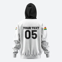Custom Ghana Football 2026 Zip Hoodie Black Stars Never Fall White Version