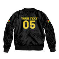 Custom Ghana Football 2026 Bomber Jacket Black Stars Never Fall Black Version