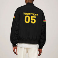 Custom Ghana Football 2026 Bomber Jacket Black Stars Never Fall Black Version