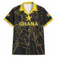 Custom Ghana Football 2026 Hawaiian Shirt Black Stars Never Fall Black Version