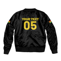Custom Ghana Football 2026 Sleeve Zip Bomber Jacket Black Stars Never Fall Black Version