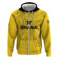 Custom Ghana Football 2026 Hoodie Black Stars Never Fall Yellow Version