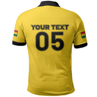 Custom Ghana Football 2026 Polo Shirt Black Stars Never Fall Yellow Version