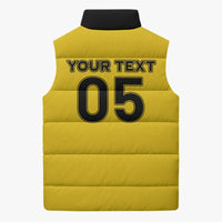 Custom Ghana Football 2026 Sleeveless Puffer Jacket Black Stars Never Fall Yellow Version