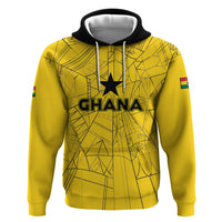 Custom Ghana Football 2026 Zip Hoodie Black Stars Never Fall Yellow Version