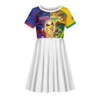 Custom Brazil Haiti 2026 World Football Kid Short Sleeve Dress Go For Glory