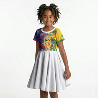 Custom Brazil Haiti 2026 World Football Kid Short Sleeve Dress Go For Glory