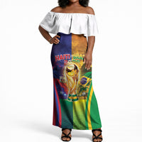 Custom Brazil Haiti 2026 World Football Off Shoulder Maxi Dress Go For Glory