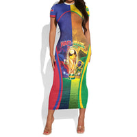 Custom Brazil Haiti 2026 World Football Short Sleeve Bodycon Dress Go For Glory