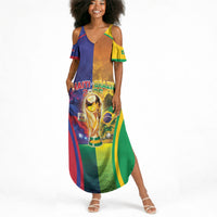 Custom Brazil Haiti 2026 World Football Summer Maxi Dress Go For Glory