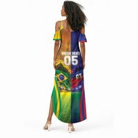 Custom Brazil Haiti 2026 World Football Summer Maxi Dress Go For Glory