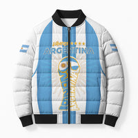 Custom World Football 2026 Argentina Bomber Puffer Jacket Vamos La Albiceleste
