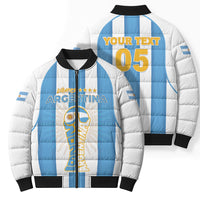 Custom World Football 2026 Argentina Bomber Puffer Jacket Vamos La Albiceleste