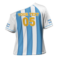 Custom World Football 2026 Argentina Cross Shoulder Shirt Vamos La Albiceleste