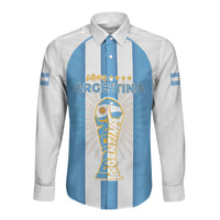 Custom World Football 2026 Argentina Long Sleeve Button Shirt Vamos La Albiceleste