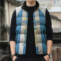 Custom World Football 2026 Argentina Sleeveless Puffer Jacket Vamos La Albiceleste