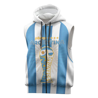 Custom World Football 2026 Argentina Sleeveless Zip Hoodie Vamos La Albiceleste