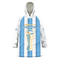 Custom World Football 2026 Argentina Wearable Blanket Hoodie Vamos La Albiceleste