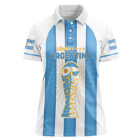 Custom World Football 2026 Argentina Women Polo Shirt Vamos La Albiceleste
