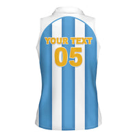 Custom World Football 2026 Argentina Women Sleeveless Polo Shirt Vamos La Albiceleste