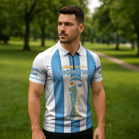 Custom World Football 2026 Argentina Zipper Polo Shirt Vamos La Albiceleste