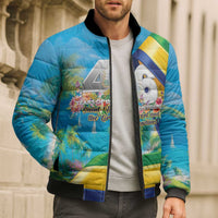 Saint Vincent And The Grenadines Bomber Puffer Jacket 46 Years Of Independence - Wonder Print Shop