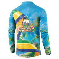 Saint Vincent And The Grenadines Button Sweatshirt 46 Years Of Independence - Wonder Print Shop