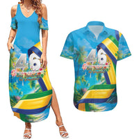 Saint Vincent And The Grenadines Couples Matching Summer Maxi Dress and Hawaiian Shirt 46 Years Of Independence - Wonder Print Shop