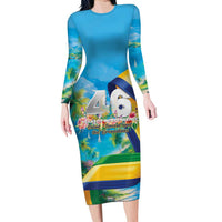 Saint Vincent And The Grenadines Family Matching Long Sleeve Bodycon Dress and Hawaiian Shirt 46 Years Of Independence - Wonder Print Shop