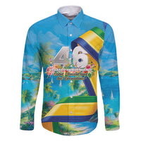 Saint Vincent And The Grenadines Family Matching Off Shoulder Short Dress and Hawaiian Shirt 46 Years Of Independence - Wonder Print Shop