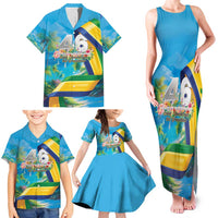 Saint Vincent And The Grenadines Family Matching Tank Maxi Dress and Hawaiian Shirt 46 Years Of Independence - Wonder Print Shop