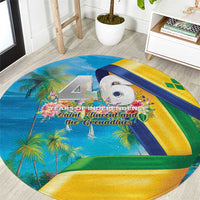 Saint Vincent And The Grenadines Round Carpet 46 Years Of Independence - Wonder Print Shop