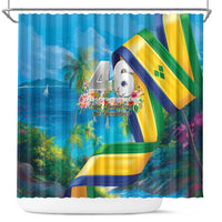 Saint Vincent And The Grenadines Shower Curtain 46 Years Of Independence - Wonder Print Shop