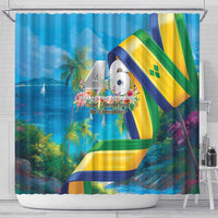 Saint Vincent And The Grenadines Shower Curtain 46 Years Of Independence - Wonder Print Shop