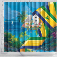 Saint Vincent And The Grenadines Shower Curtain 46 Years Of Independence - Wonder Print Shop