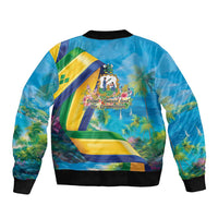 Saint Vincent And The Grenadines Sleeve Zip Bomber Jacket 46 Years Of Independence - Wonder Print Shop