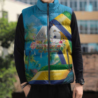 Saint Vincent And The Grenadines Sleeveless Puffer Jacket 46 Years Of Independence - Wonder Print Shop