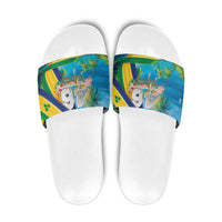 Saint Vincent And The Grenadines Slide Sandals 46 Years Of Independence - Wonder Print Shop