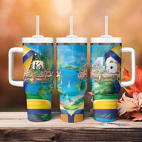 Saint Vincent And The Grenadines Tumbler With Handle 46 Years Of Independence - Wonder Print Shop