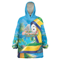 Saint Vincent And The Grenadines Wearable Blanket Hoodie 46 Years Of Independence - Wonder Print Shop